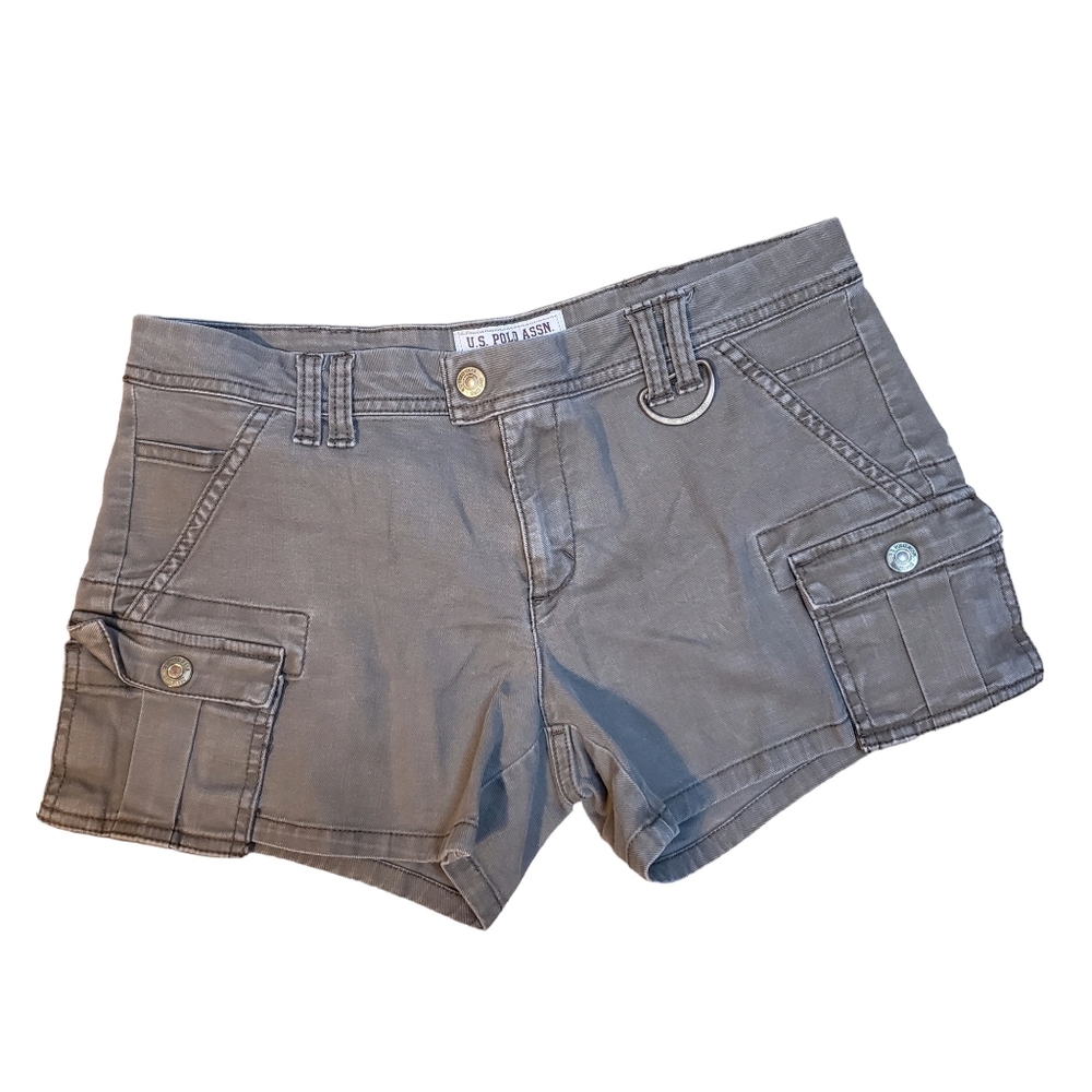 U.S Polo Assn Army Green Cargo Denim Jean Shorts